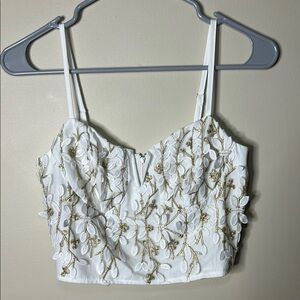 White Embellished Bustier Camisole